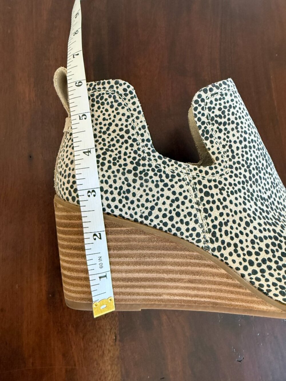 TOMS Kallie Wedge Bootie Natural/Animal Print 8.5 - Picture 8 of 8